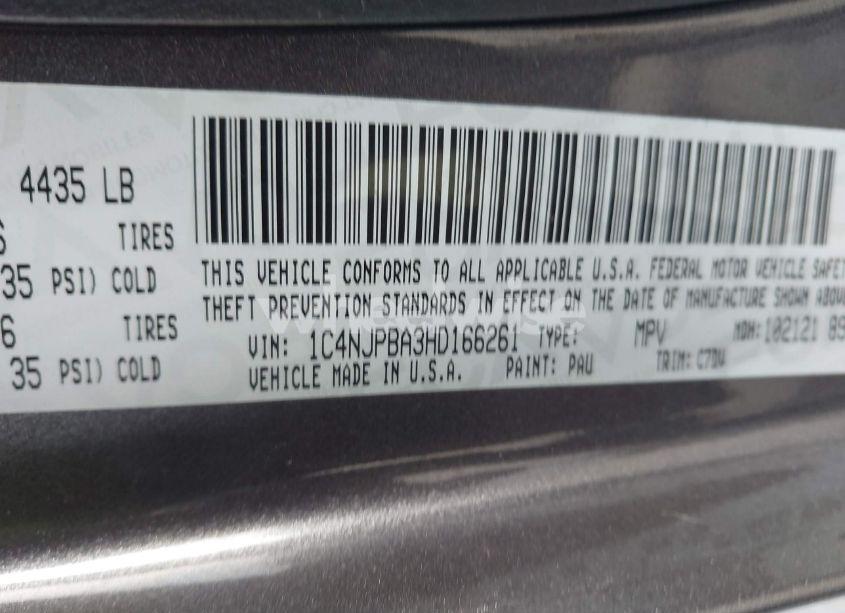 Photo 9 of 2017 Jeep Patriot SPORT FWD (VIN 1C4NJPBA3HD166261)