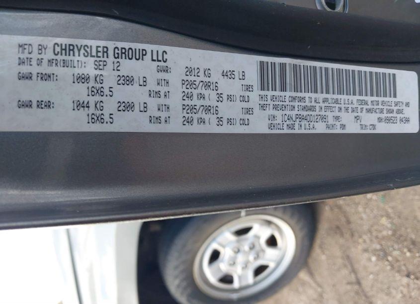 Photo 9 of 2013 Jeep Patriot SPORT (VIN 1C4NJPBA4DD127091)