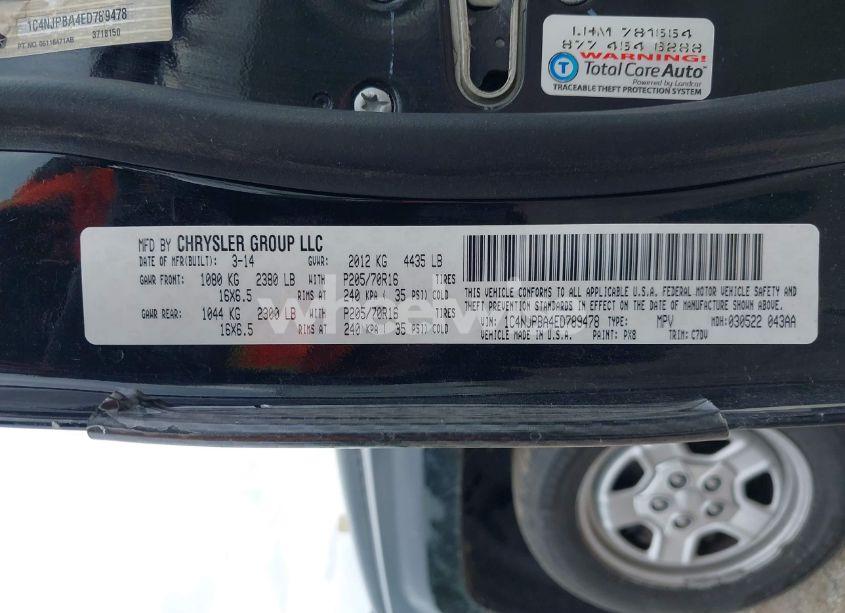 Photo 9 of 2014 Jeep Patriot SPORT (VIN 1C4NJPBA4ED789478)