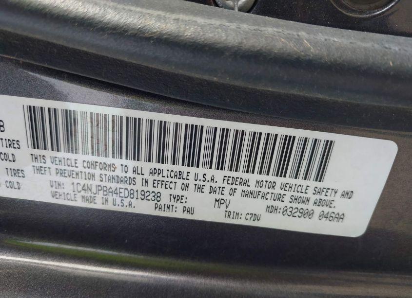 Photo 9 of 2014 Jeep Patriot ALTITUDE (VIN 1C4NJPBA4ED819238)