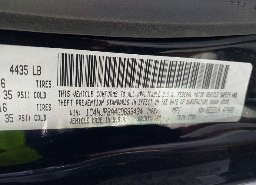 Photo 9 of 2016 Jeep Patriot SPORT (VIN 1C4NJPBA4GD693434)