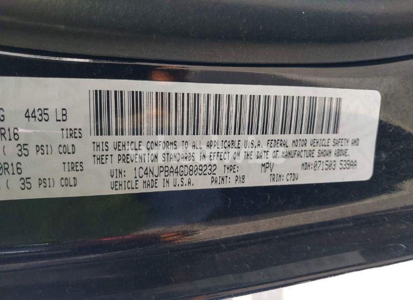 Photo 9 of 2016 Jeep Patriot SPORT (VIN 1C4NJPBA4GD809232)