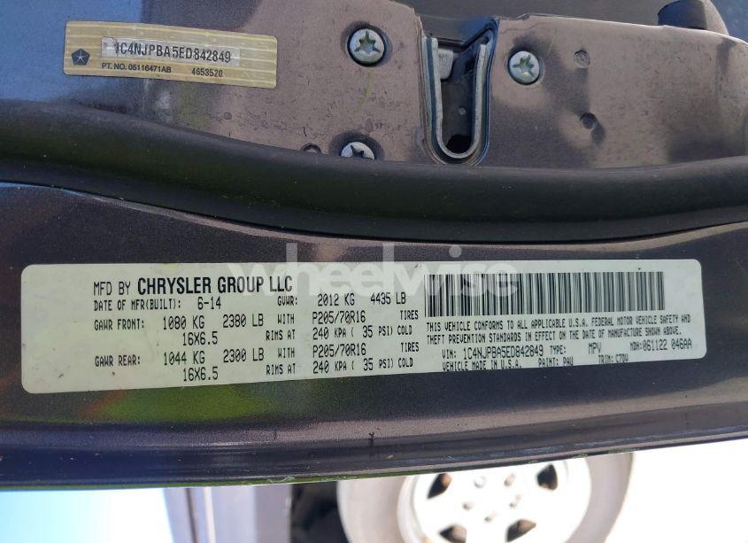 Photo 9 of 2014 Jeep Patriot SPORT (VIN 1C4NJPBA5ED842849)