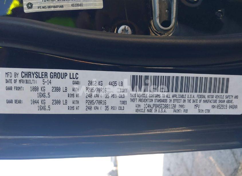 Photo 9 of 2014 Jeep Patriot SPORT (VIN 1C4NJPBA5ED881120)