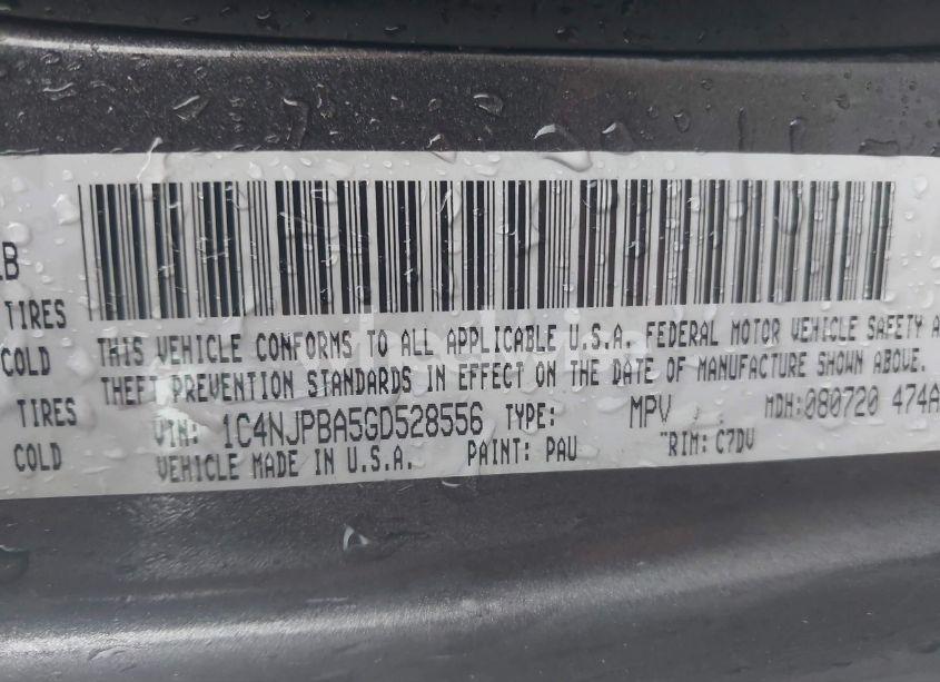 Photo 9 of 2016 Jeep Patriot SPORT (VIN 1C4NJPBA5GD528556)