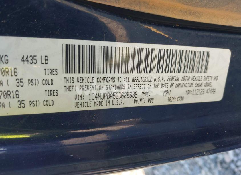 Photo 9 of 2016 Jeep Patriot SPORT (VIN 1C4NJPBA5GD628639)