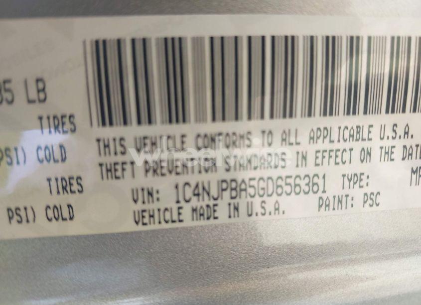 Photo 9 of 2016 Jeep Patriot SPORT (VIN 1C4NJPBA5GD656361)