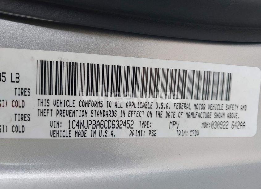 Photo 9 of 2012 Jeep Patriot SPORT (VIN 1C4NJPBA6CD632452)