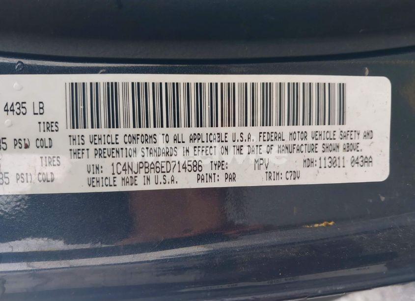 Photo 9 of 2014 Jeep Patriot SPORT (VIN 1C4NJPBA6ED714586)