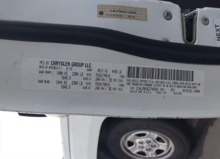 Photo 9 of 2014 Jeep Patriot SPORT (VIN 1C4NJPBA6ED749595)