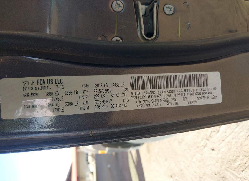 Photo 9 of 2015 Jeep Patriot ALTITUDE EDITION (VIN 1C4NJPBA6FD428996)