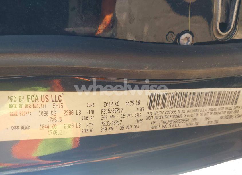 Photo 9 of 2016 Jeep Patriot SPORT (VIN 1C4NJPBA6GD575594)