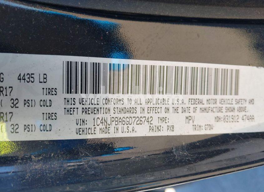 Photo 9 of 2016 Jeep Patriot SPORT SE (VIN 1C4NJPBA6GD726742)