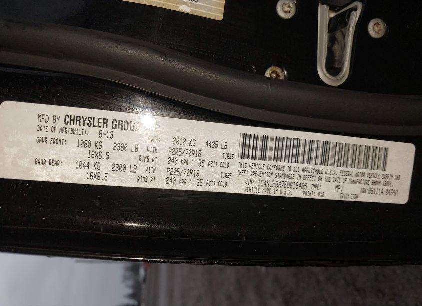 Photo 9 of 2014 Jeep Patriot SPORT (VIN 1C4NJPBA7ED619485)