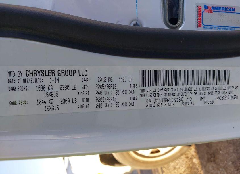 Photo 9 of 2014 Jeep Patriot SPORT (VIN 1C4NJPBA7ED721837)