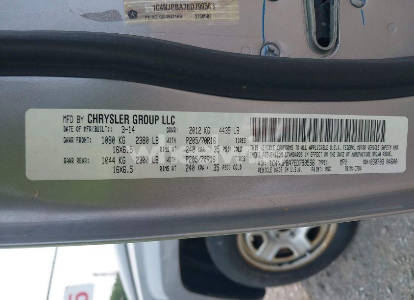 Photo 9 of 2014 Jeep Patriot SPORT (VIN 1C4NJPBA7ED799566)