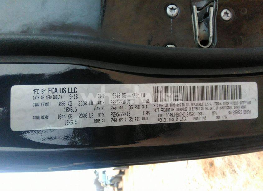 Photo 9 of 2017 Jeep Patriot SPORT FWD (VIN 1C4NJPBA7HD134509)