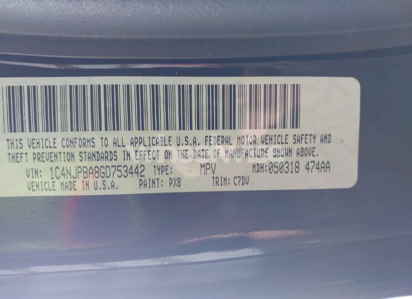 Photo 9 of 2016 Jeep Patriot SPORT (VIN 1C4NJPBA8GD753442)