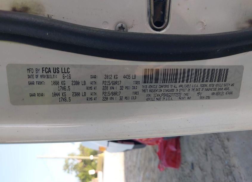 Photo 9 of 2016 Jeep Patriot SPORT SE (VIN 1C4NJPBA8GD777272)