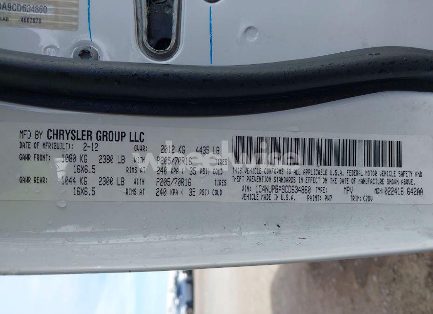 Photo 9 of 2012 Jeep Patriot SPORT (VIN 1C4NJPBA9CD634860)