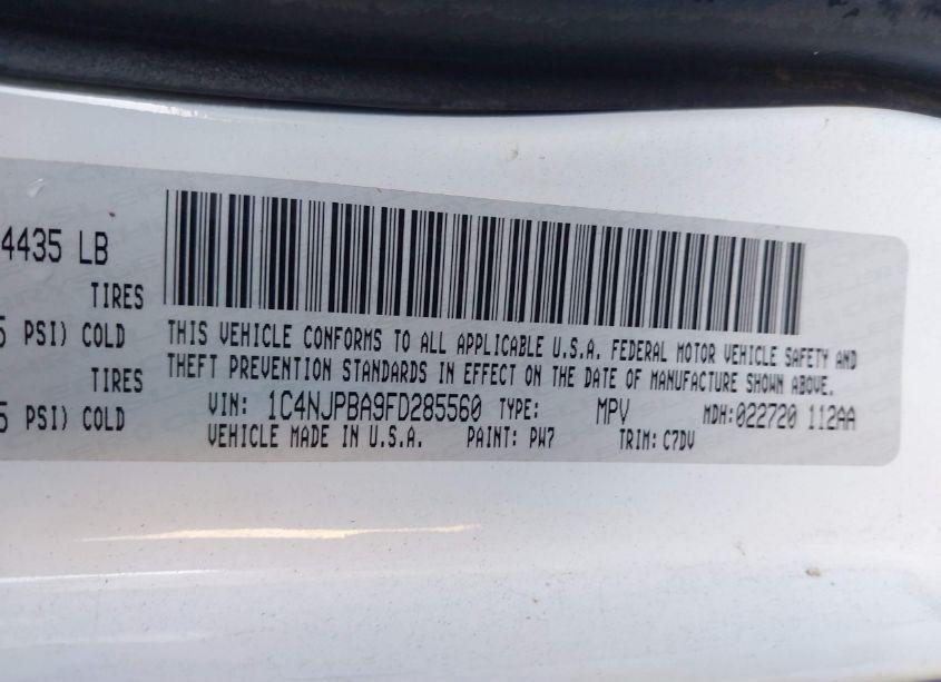 Photo 9 of 2015 Jeep Patriot SPORT (VIN 1C4NJPBA9FD285560)