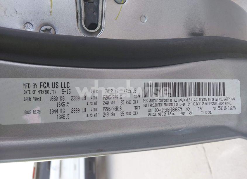 Photo 9 of 2015 Jeep Patriot SPORT (VIN 1C4NJPBA9FD386274)