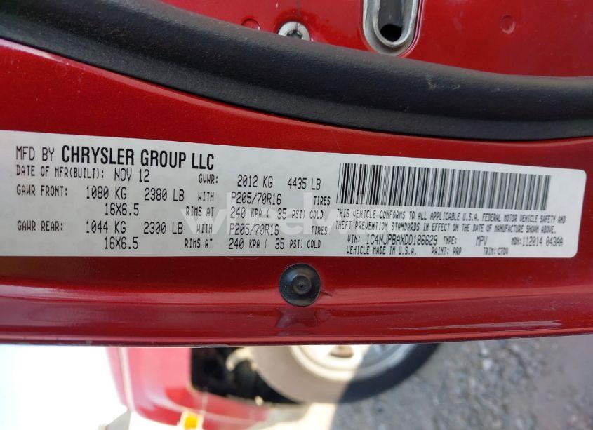 Photo 9 of 2013 Jeep Patriot SPORT (VIN 1C4NJPBAXDD186629)