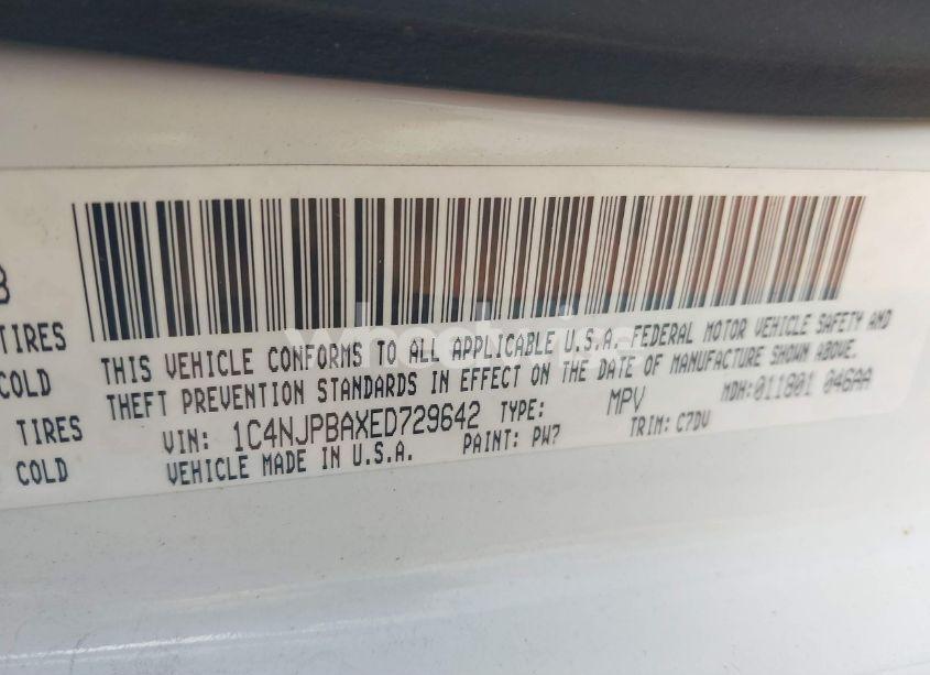 Photo 9 of 2014 Jeep Patriot SPORT (VIN 1C4NJPBAXED729642)