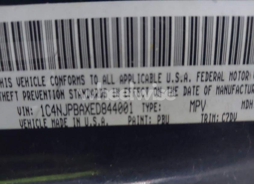 Photo 9 of 2014 Jeep Patriot SPORT (VIN 1C4NJPBAXED844001)