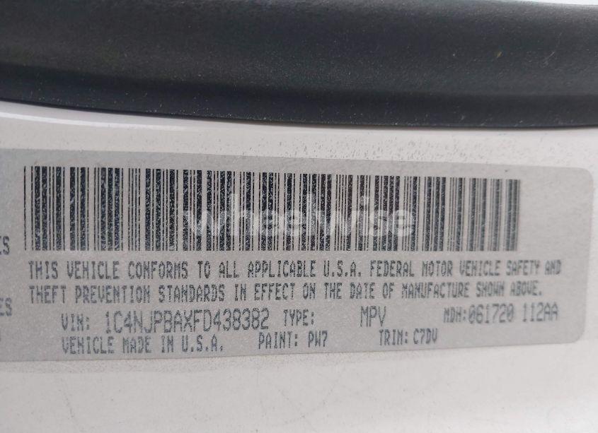 Photo 9 of 2015 Jeep Patriot SPORT (VIN 1C4NJPBAXFD438382)