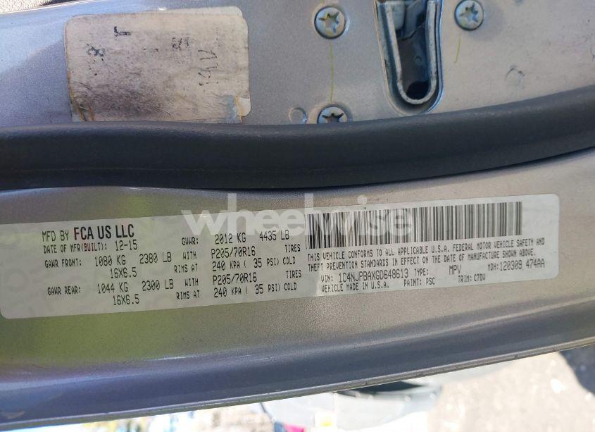 Photo 9 of 2016 Jeep Patriot SPORT (VIN 1C4NJPBAXGD648613)