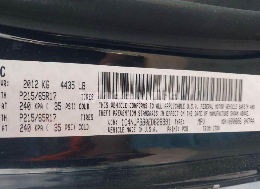 Photo 9 of 2014 Jeep Patriot SPORT (VIN 1C4NJPBB0ED628991)