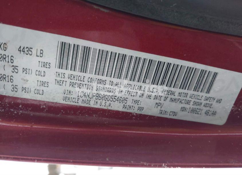 Photo 9 of 2016 Jeep Patriot SPORT (VIN 1C4NJPBB0GD554605)