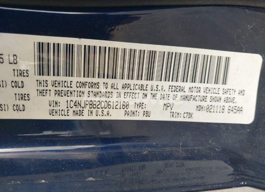 Photo 9 of 2012 Jeep Patriot SPORT (VIN 1C4NJPBB2CD612160)