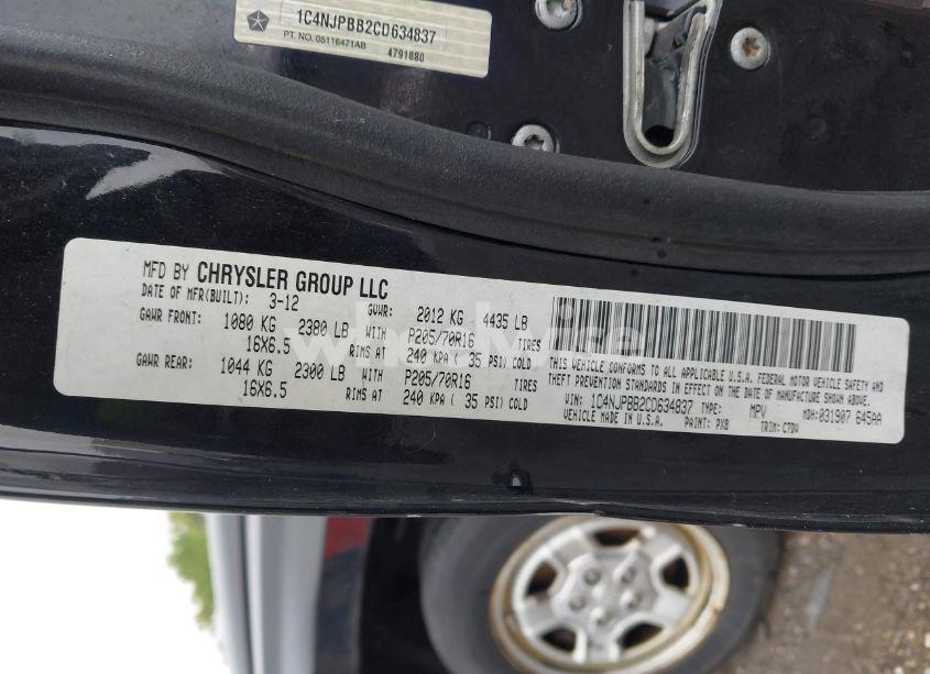 Photo 9 of 2012 Jeep Patriot SPORT (VIN 1C4NJPBB2CD634837)