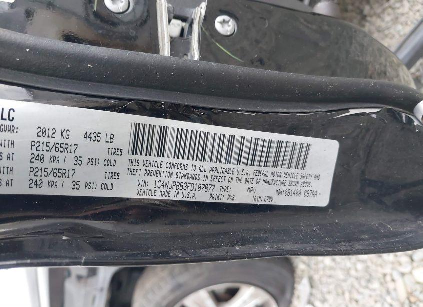 Photo 9 of 2015 Jeep Patriot SPORT (VIN 1C4NJPBB3FD107877)