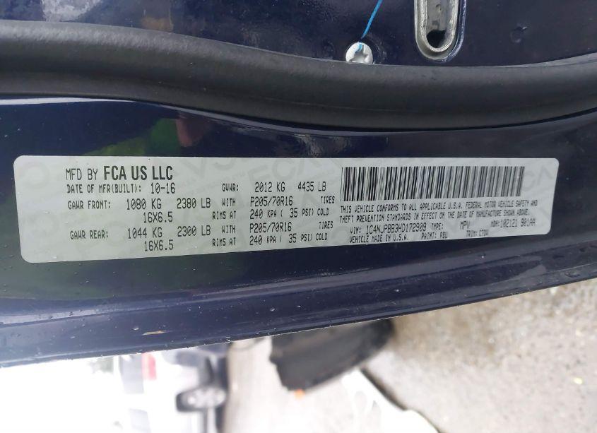 Photo 9 of 2017 Jeep Patriot SPORT FWD (VIN 1C4NJPBB3HD172909)