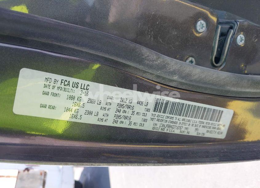 Photo 9 of 2016 Jeep Patriot SPORT (VIN 1C4NJPBB4GD716767)