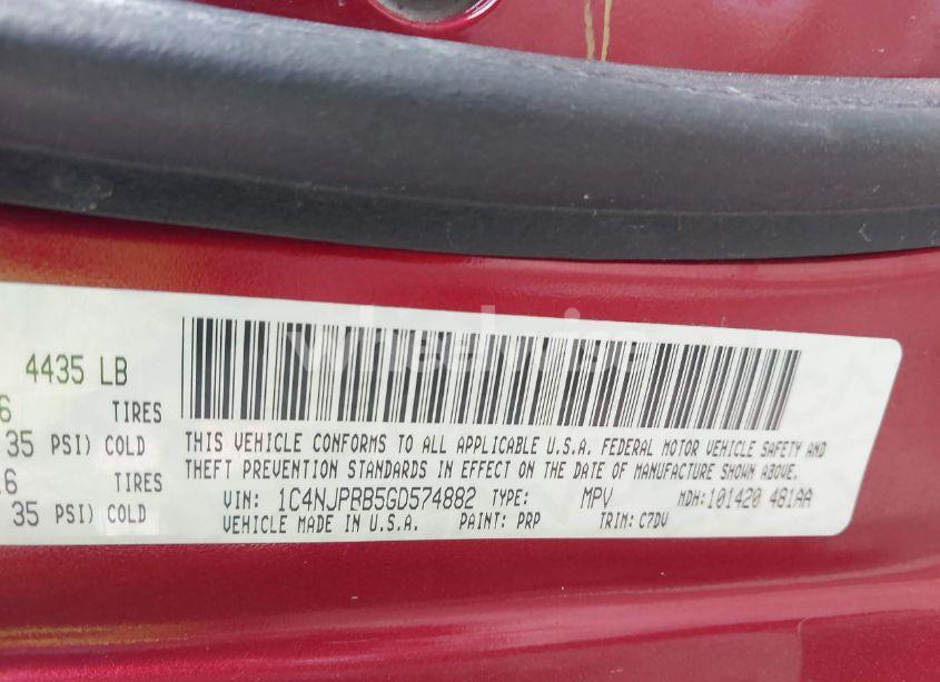 Photo 9 of 2016 Jeep Patriot SPORT (VIN 1C4NJPBB5GD574882)