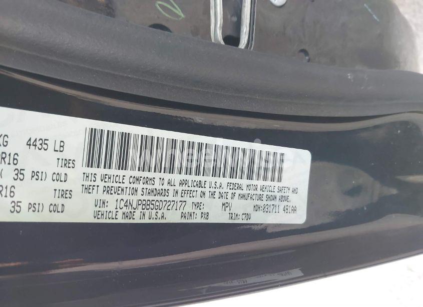 Photo 9 of 2016 Jeep Patriot SPORT (VIN 1C4NJPBB5GD727177)