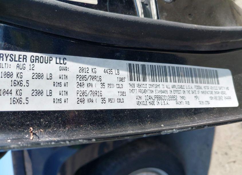 Photo 9 of 2013 Jeep Patriot SPORT (VIN 1C4NJPBB6DD129952)