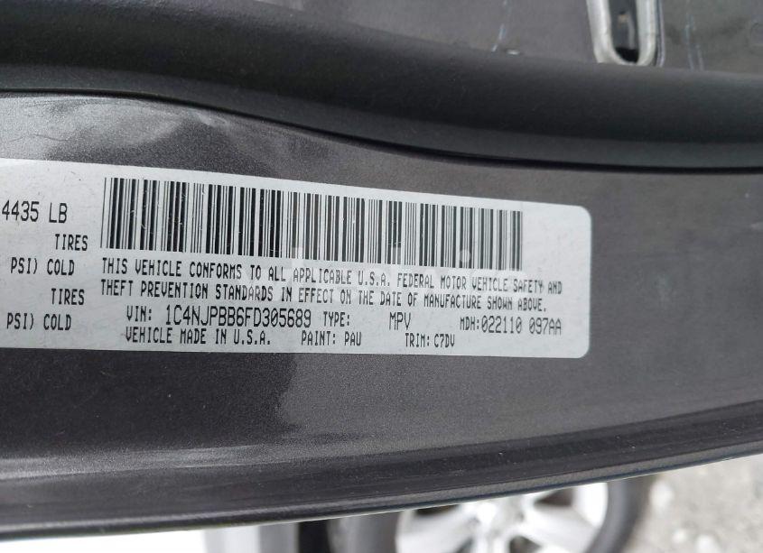 Photo 9 of 2015 Jeep Patriot SPORT (VIN 1C4NJPBB6FD305689)