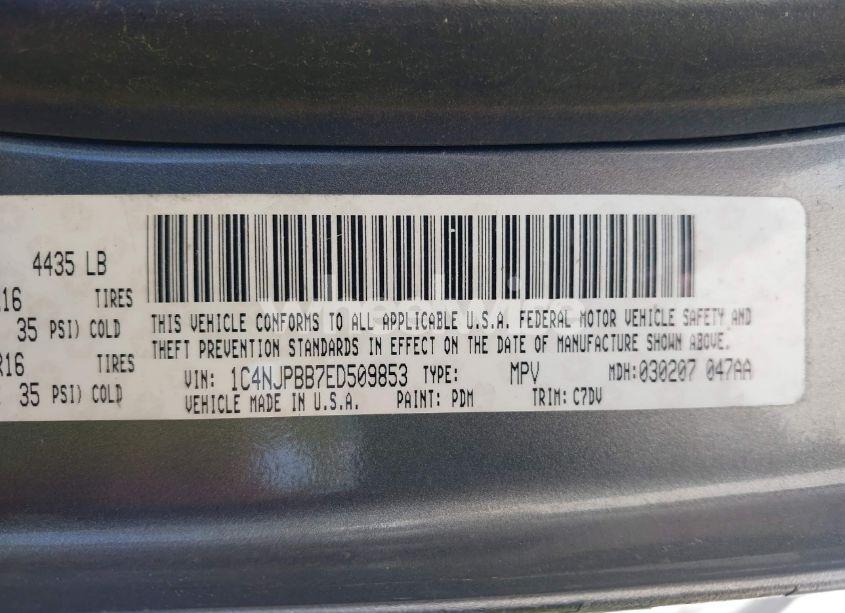 Photo 9 of 2014 Jeep Patriot SPORT (VIN 1C4NJPBB7ED509853)