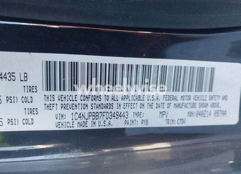 Photo 9 of 2015 Jeep Patriot SPORT (VIN 1C4NJPBB7FD349443)