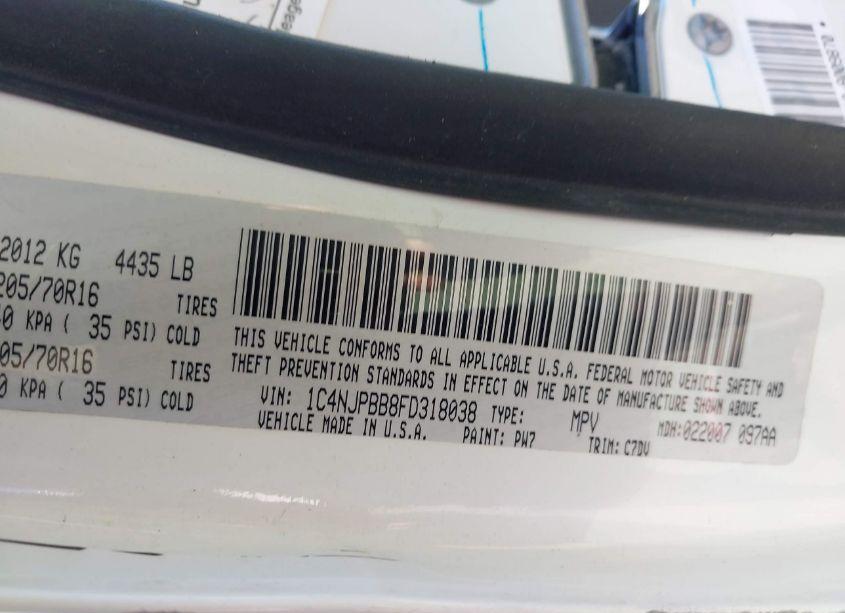 Photo 9 of 2015 Jeep Patriot SPORT (VIN 1C4NJPBB8FD318038)