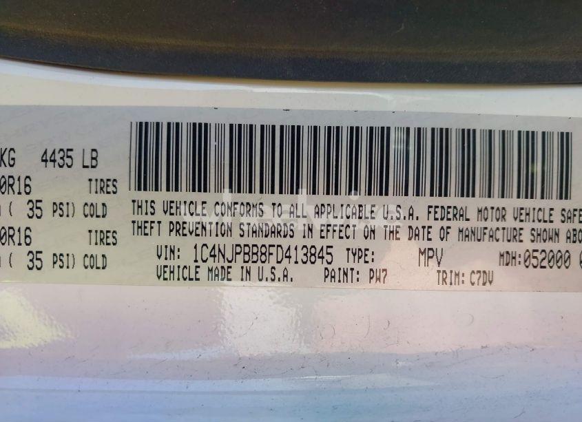 Photo 9 of 2015 Jeep Patriot SPORT (VIN 1C4NJPBB8FD413845)