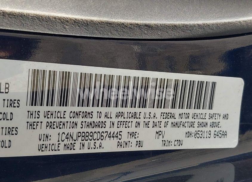 Photo 9 of 2012 Jeep Patriot SPORT (VIN 1C4NJPBB9CD674445)