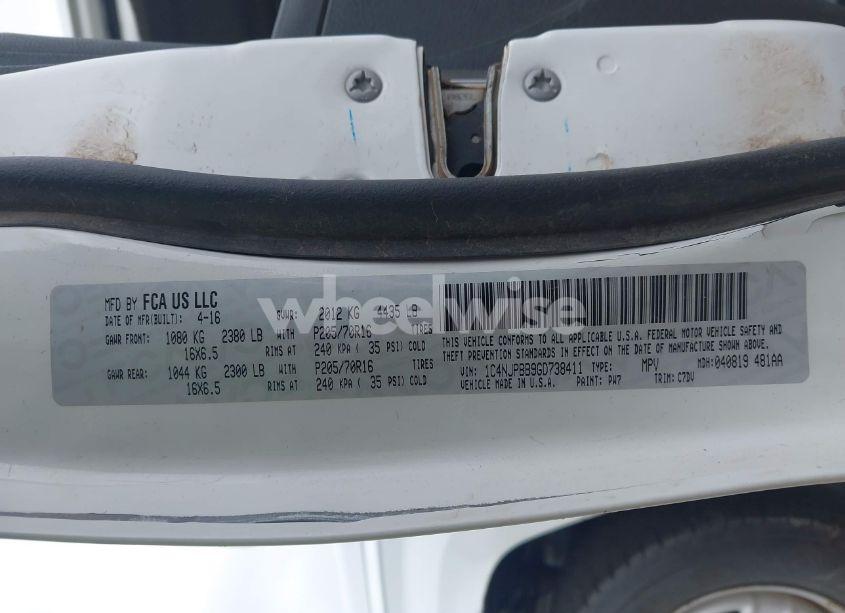 Photo 9 of 2016 Jeep Patriot SPORT (VIN 1C4NJPBB9GD738411)