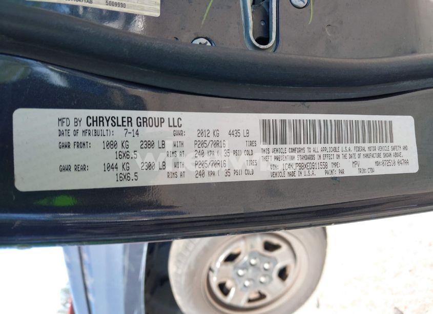 Photo 9 of 2014 Jeep Patriot SPORT (VIN 1C4NJPBBXED911558)