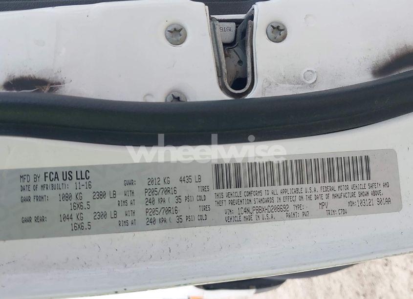 Photo 9 of 2017 Jeep Patriot SPORT FWD (VIN 1C4NJPBBXHD208692)